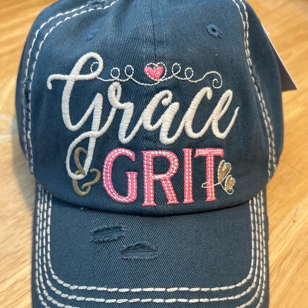 Woman Hat-Grace & Grit Vintage Cap Blue